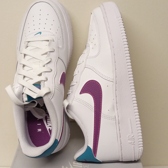 Nike Air Force 1 /White-Hyper Pink-Aquamarine-Viotech/ 6Y=7.5W /FV5948-108 - Picture 6 of 15